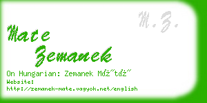 mate zemanek business card